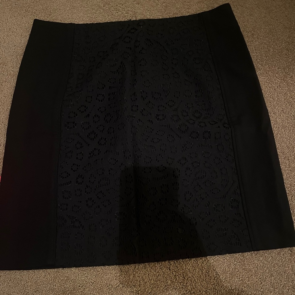 LOFT Black Lace Pencil Skirt